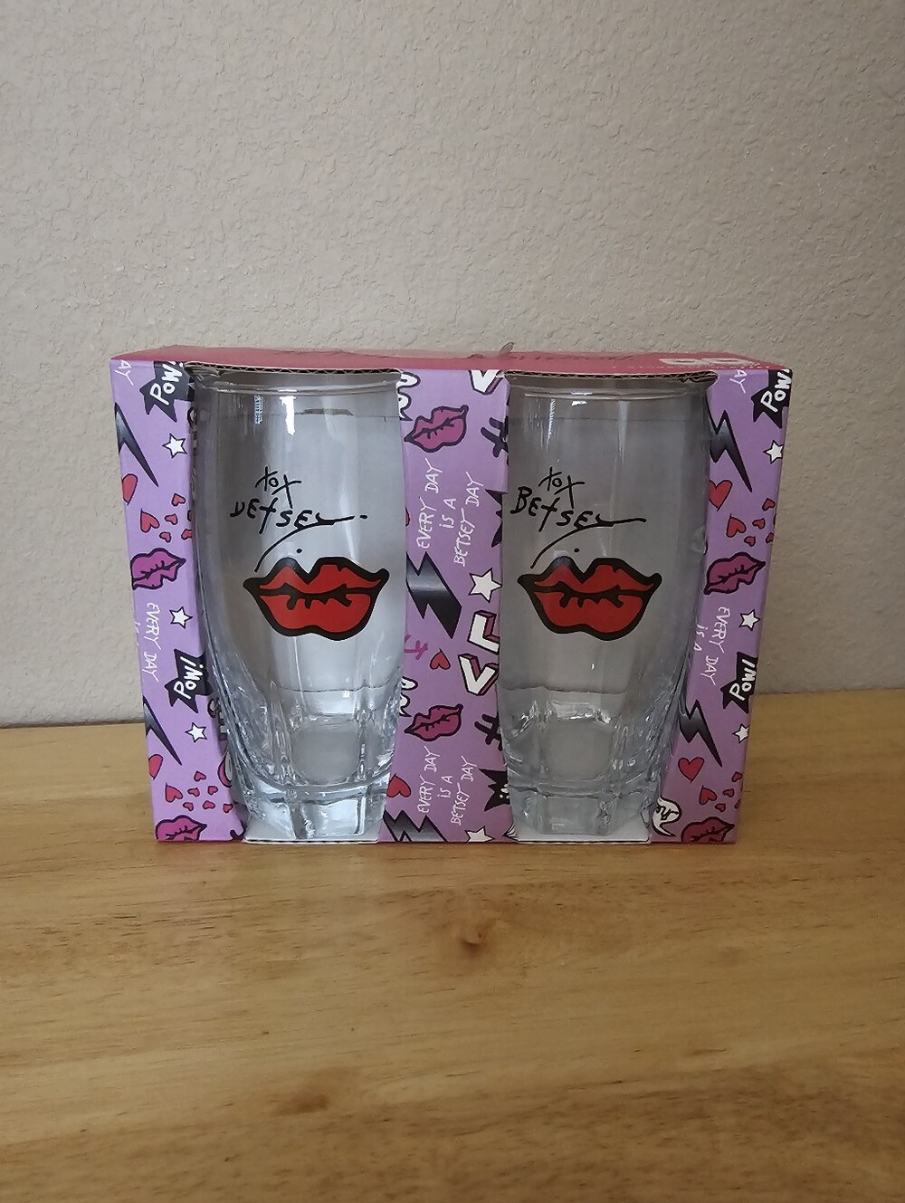 Betsey Johnson Red Lip Glasses - Set of 2